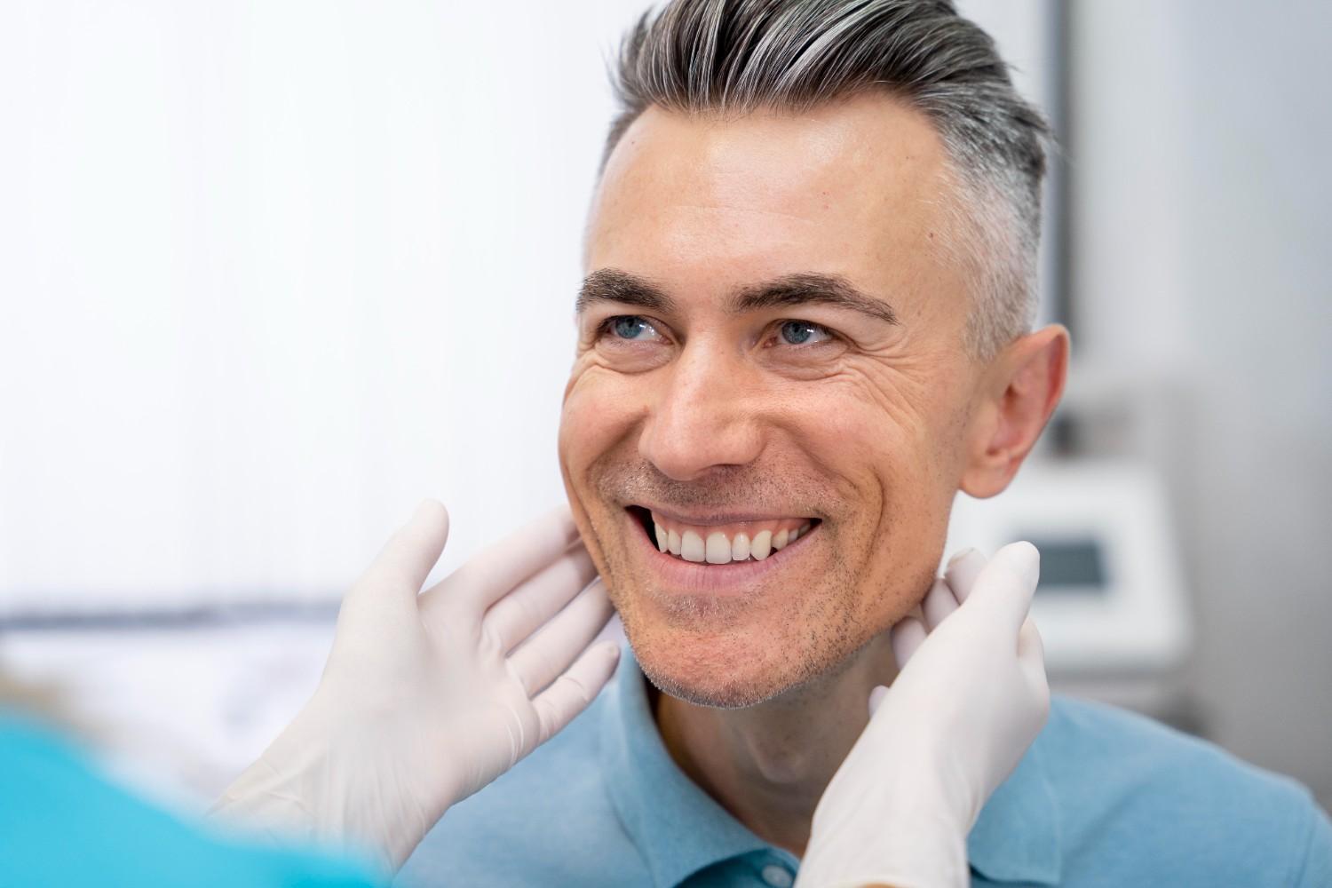 Smiling patient during a dental checkup consultation